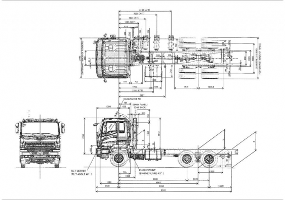 Габаритные размеры шасси ISUZU CYZ52P